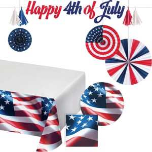 Creative Converting Freedom Flag Tableware and Decor Kit 8ct - 1 of 4