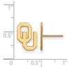 Black Bow Jewelry 14k Yellow Gold Oklahoma Sooners NCAA Post Earrings - 2 of 3