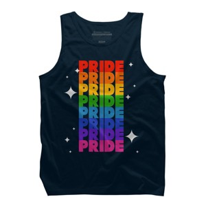 Adult Design By Humans Rainbow Pride Word Stack With Stars By Billmedzz Tank Top - 1 of 2