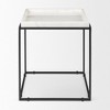 HomeRoots 20" White and Black Marble and Metal Square Frame End Table - 4 of 4