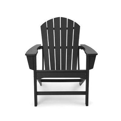 Plastic Resin Adirondack Chair - Black - EDYO LIVING