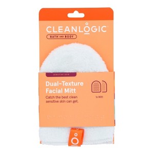 Cleanlogic Dual-Texture Facial Mitt Sensitive Skin - 1 ct - 1 of 3