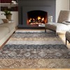 Vintage Boho Geometric Area Rug with Non-Slip Backing, Soft Foldable Low Pile Non-Slip Indoor Floor Carpet - 2 of 4