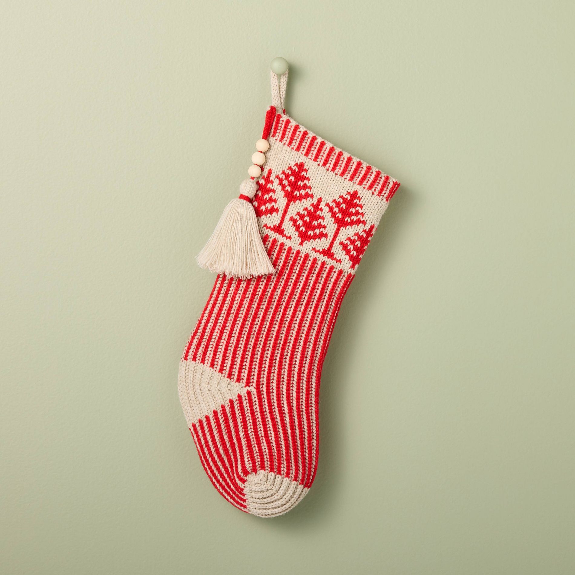 20" Tree Knit Stocking Red - Hearth & Hand™ with Magnolia