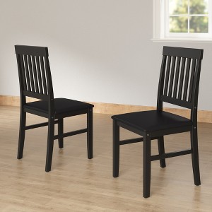 Heynemo Wooden Dining Chairs Set of 2, Modern Dining Chairs with Solid Wood Legs, 350LBS Capacity, Faux Leather Accent Side Seat for Kitchen - 1 of 4