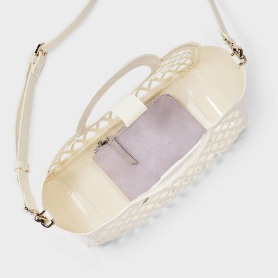Сумки A New Day Jelly Mini Cage Tote Crossbody Bag - A New Day™ Cream — фото 4