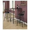 2pc 36"H Barstools Swivel Metal Black - EveryRoom: Leather-Look, Adjustable Height, Low Back - 2 of 4
