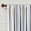 Farmhouse Stripe Yarn Dyed Eco-Friendly Recycled Cotton Window Curtain Panels Navy 42X63 Set - 2 of 4
