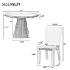 5 PCS Dining Table Set, Retro Round Table with 4 Upholstered Chairs-ModernLuxe - 3 of 4