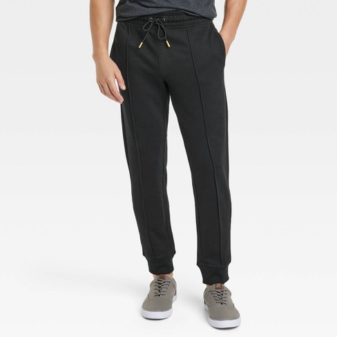 Men's Tapered Pintuck Fleece Jogger Pants - Goodfellow & Co™ Black XS