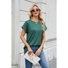 Womens Top Round Neck Loose Fit Short Sleeve Casual T Shirt - 4 of 4