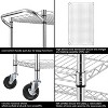 Finnhomy 3 Tier Heavy Duty Commercial Grade Utility Cart, Wire Rolling Cart with Handle Bar - 2 of 3