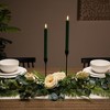 Northlight LED Taper Flickering Flameless Honeycomb Christmas Candles - 9.5" - Green - Set of 2 - 2 of 4