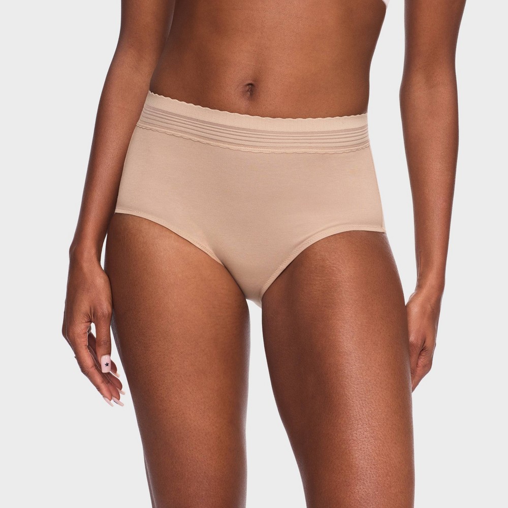 Warners® Simply Perfect Women's Cotton Blend Dig-Free High Waist Brief 4-Pack- Assorted Neutrals S