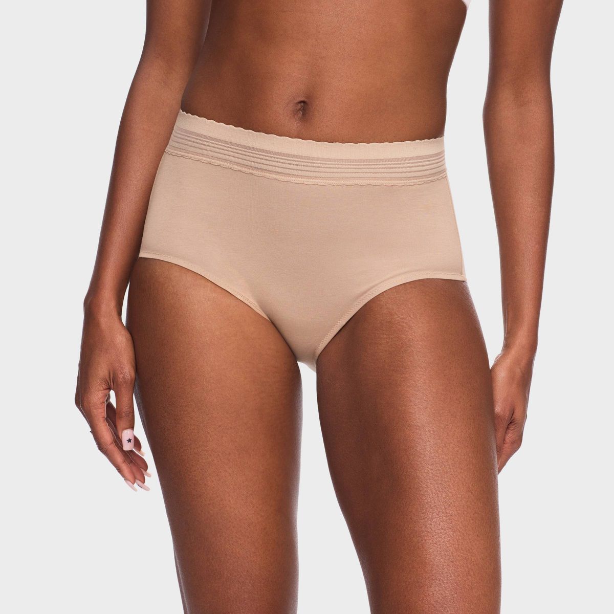 Warners® Simply Perfect Women's Cotton Blend Dig-Free High Waist Brief 4-Pack- Assorted Neutrals