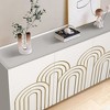 Modern Fluted 4-Door Sideboard with Gold Accents, Adjustable Shelves & Pre-Wired Holes, Sleek Storage for Dining, Living Room - 3 of 4