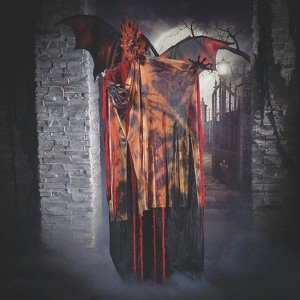 Morris Costumes 5.7 ft Standing Animated Black & Red Dragon Man - Red - 1 of 1