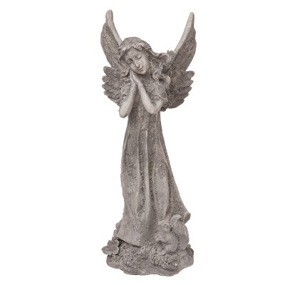Gray Resin Spring Angel Figurine with Constellation Theme