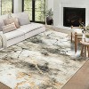 Acekool 6x9 Washable Rug – Modern Geometric Non-Slip Carpet, Ultra-Thin Floor Mat for Living Room & Home Office, Grey Black - 2 of 4