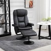 PU Leather Swivel Reclining Chair with Footrest for Living Room, Bedroom and Home Office, Recliner and Ottoman Set - 2 of 4