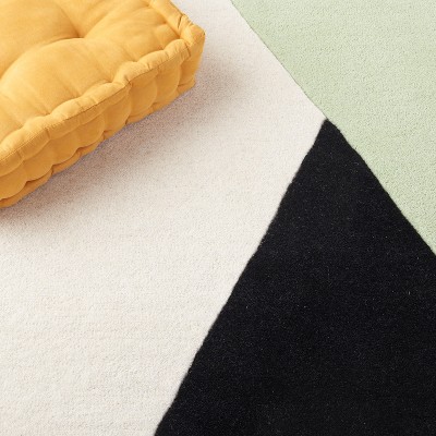 Rodeo Drive Black and Green Hand-Tufted Wool Area Rug