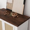 Rattan Buffet Cabinet, Small Storage with Doors and Shelves, Wooden Sideboard for Living Room, Dining Room, Kitchen, Natural Oak - 3 of 4