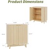 2 PCS 34.49" Sideboard Buffet Cabinet with Storage, Modern Fluted Accent Credenza with Doors & Adjustable Shelves, Wood Coffee Bar Console Table - 2 of 4