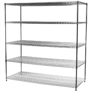 Shelving.com Chrome Wire Shelving with 5 Tier Shelves - - 1 of 4