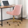 Lyngins Ergonomic Office Chair with Gold-Plated Five-Claw Chair Legs, Modern Teddy Fabric Home Office Desk Chairs, Adjustable Height Computer Chair - 2 of 4