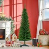 HOMCOM 5 FT Artificial Pencil Christmas Tree, Slim Xmas Tree with 294 Realistic Branch Tips and Foldable Metal Stand, Green - 3 of 4