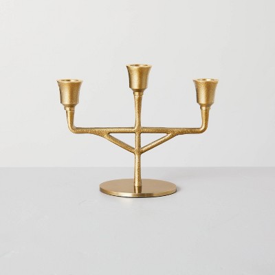 Antiqued Metal Taper Candelabra Brass Finish - Hearth & Hand™ with Magnolia