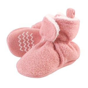 Hudson Baby Infant and Toddler Girl Cozy Fleece and Faux Shearling Booties, Strawberry Pink - 1 of 1