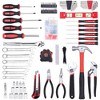 Itopfox 236-Piece Home Repair Tool Set with Wide Mouth Storage Bag, Mechanics Hand Tool Kit for DIY Projects and Home Maintenance, Red - 2 of 4