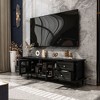 Famapy Media Console with Glass Doors Drawer Storage for Living Room TV Stand - 3 of 4