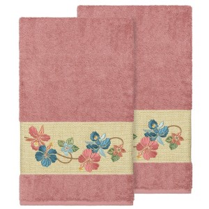 Linum Home Textiles 100% Turkish Cotton CAROLINE Embellished Towel Set - 1 of 2