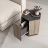 Rustic Vintage Coffee Side Table with 1 Drawer, Textured Black + Warm Oak - ModernLuxe - 2 of 4