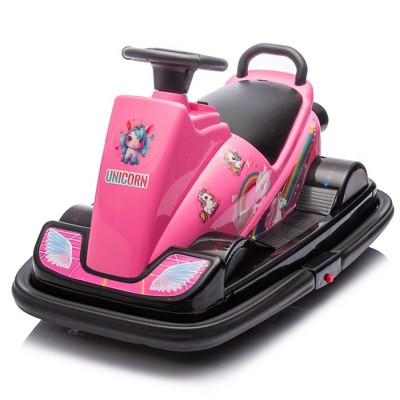 Whisen Kids Ride On Motor Bumper Car, Integrating System, Rotate 360 Degrees in Place, Cute Appearance Design for Kids aged 3-5