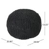 Kumasinova Knitted Cotton Pouf,20"W x 13"H Round Footrest Ottoman for Living Room,Accent Pouf with 200lbs Capacity,Home Decor - 3 of 4