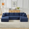 Compressible Corduroy U-Shaped Modular Sectional Sofa with Pocket Spring Support, Minimalist Cloud Couch for Living Room - 2 of 4