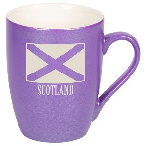 Elanze Designs Scotland Scottish Flag 10 Ounce Ceramic Laser-Etched Engraved Drinkware Mug, Metallic Passion Purple - 1 of 4