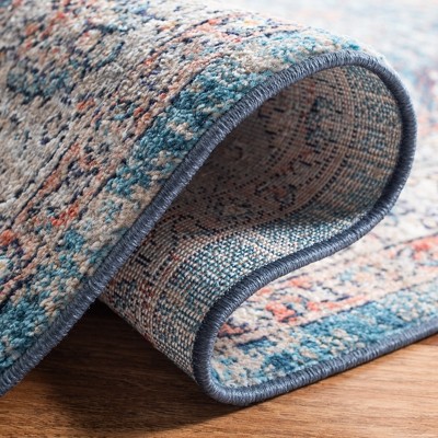 Elysian Blue Round Synthetic Easy-Care Area Rug, 4' Diameter