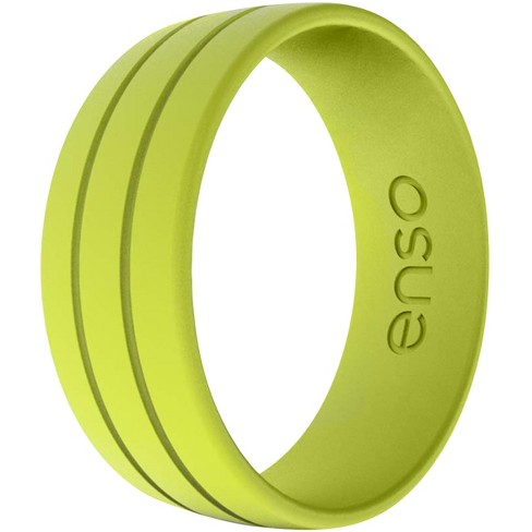 Enso Rings Thin Etched Bevel Series Silicone Ring - Misty Gray Aspen 7