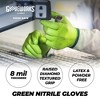 GLOVEWORKS Heavy-Duty Green Nitrile Gloves with Raised Diamond Texture- Industrial Grade - Great for Auto Repair, Mechanics, Janitorial, Food Service - 2 of 4
