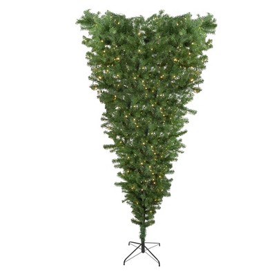 Northlight 7.5' Prelit Artificial Christmas Tree Upside Down Spruce - Warm White Lights