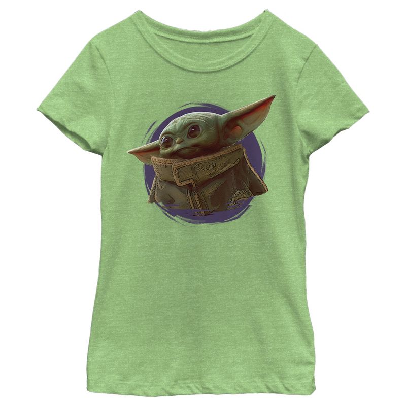 Girl's Star Wars The Mandalorian The Child Circle Halo T-Shirt, 1 of 4