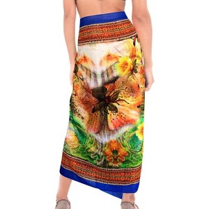 LA LEELA Women's Summer Beach Bikini Wraps Sarong Coverup Wrap Skirt Bathing suit Swimwear Swimsuit Coverup for Women One Size Multicolored, Floral - 1 of 4