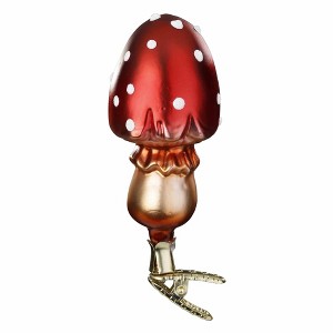 Inge Glas 4.0 Inch Pointed Hat Christmas Spring Mushroom Clip-On Tree Ornaments - 1 of 3