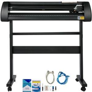 VEVOR Vinyl Cutter Machine, 34 In Paper Feed Cutting Plotter Bundle Force & Speed Vinyl Printer, LCD Display Windows Compatible Sign Making kit,Black - 1 of 4