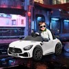 Qaba Mercedes-Benz AMG GTR Licensed 12V Kids Ride on Car with Remote Control, Soft Start, LED Lights, Music Horn & 3 Speeds for 3-6 Years, White - 3 of 4
