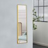GlasFlength Decorative Wall Mirrors Rectangular Accent Mirror Wall Mirror Polished Mirror Decorative Mirror for Living Room, Gold, 48"*13.8"*2" - 3 of 4